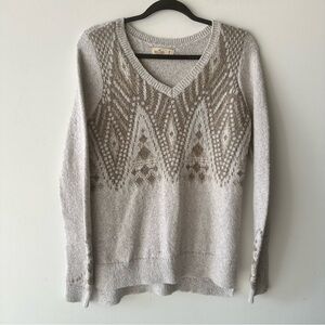 Hollister Grey V-Neck Sweater | Women’s Size M | Casual
